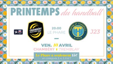 🎟️ Chambéry - Tremblay : billetterie ouverte