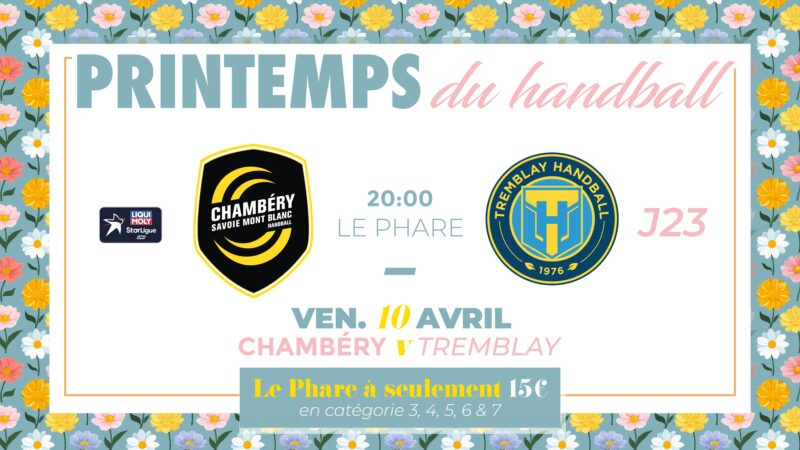 🎟️ Chambéry - Tremblay : billetterie ouverte